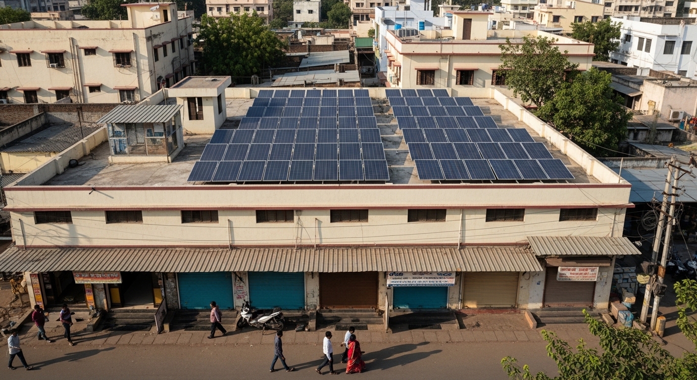 Residential rooftop solar system installation project